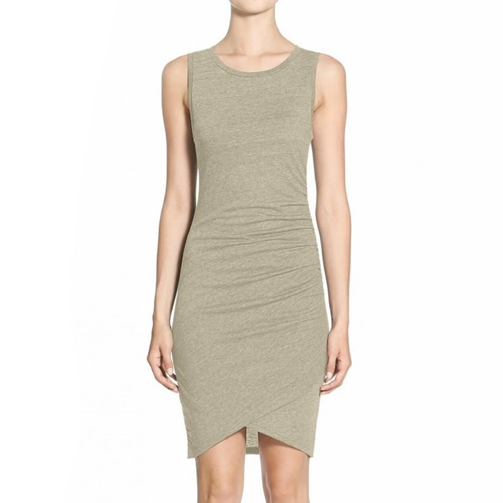 Leith Ruched Cross Front Bodycon Dress